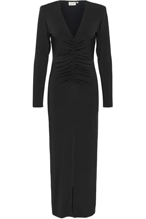 Gestuz Oda Ls Long Slit Dress Maxikjole Festkjole Black