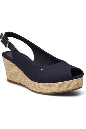 Tommy Hilfiger Iconic Elba Sling Back Wedge Sko Med Kilehæl Blue