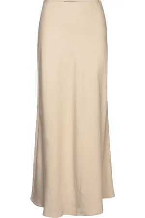 Gina Tricot Viscose Maxi Skirt Lang Nederdel Beige