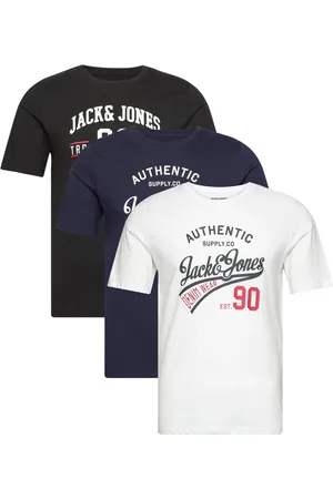 JACK & JONES Jjethan Tee Ss Crew Neck 3Pk Mp Noos Tops T-Kortærmet Skjorte Black Jack & J S