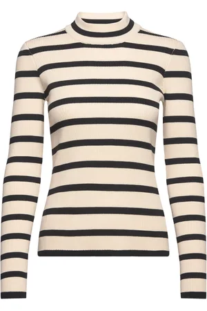Minus Msmaluma High Neck Knit Pullover Tops Knitwear Jumpers Cream