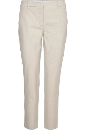 Fiveunits Kyliefv Crop Bottoms Trousers Straight Leg Beige