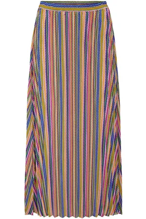 ONLY Onlalma Life Poly Plisse Skirt Aop Knælang Nederdel Multi/patterned