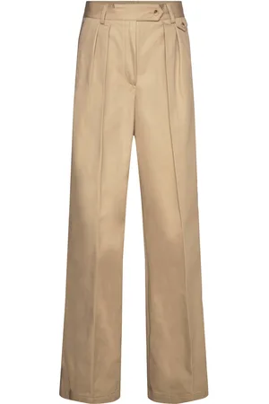 Andiata Gytta C Trousers Designers Trousers Wide Leg Beige