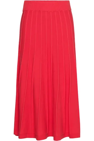Jumperfabriken Klara Skirt Knælang Nederdel Red
