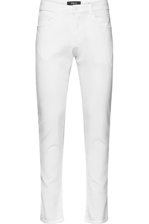 Replay Grover Trousers Straight Bottoms Jeans Skinny White