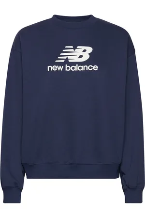 New Balance Sport Essentials French Terry Logo Crew Sport Sweatshirts & Hoodies Sweatshirts Navy