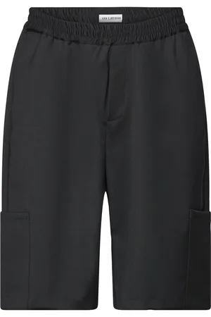 HAN Kjøbenhavn Wool Elasticated Wide Leg Shorts Designers Shorts Cargo Shorts Black