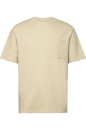 SELECTED Slhloosesaul Slub Ss O-Neck Tee Tops T-Kortærmet Skjorte Beige