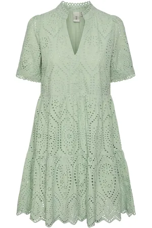 Y.A.S Holi Ss Dress S. Noos Kort Kjole Green