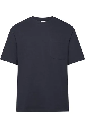 SELECTED Slhloosesaul Slub Ss O-Neck Tee Tops T-Kortærmet Skjorte Navy