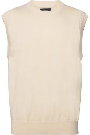 Mads Norgaard Tight Cotton William Vest Tops Knitwear Knitted Vests Cream