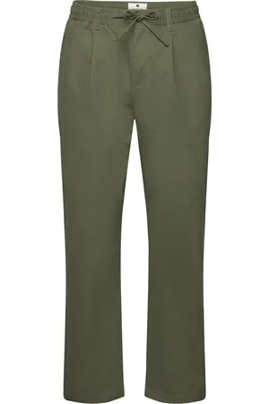 Anerkjendt Akjan Cotton Pleat Ela Pants Bottoms Trousers Casual Green