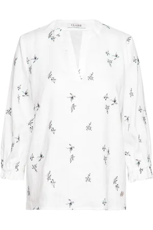 Claire Woman Rikkeliza - Shirt Tops Blouses Long-sleeved White