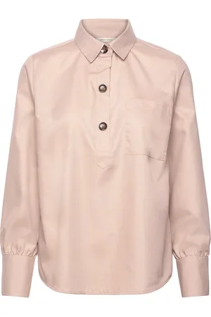 Freequent Shirt From Freequent In A Beautiful Material. The Shirt Has A Simple Silhouette Tops Shirts Long-sleeved Beige