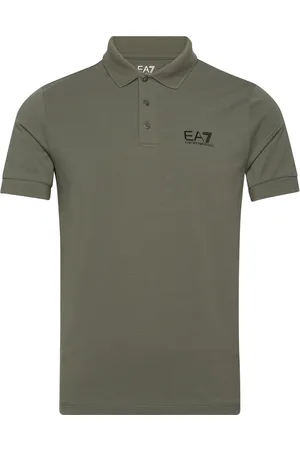 EA7 Jerseywear Tops Polos Short-sleeved Khaki Green