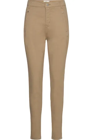Fiveunits Joliefv Pure Bottoms Trousers Slim Fit Trousers Beige