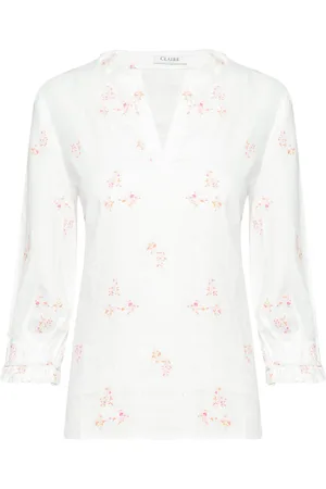Claire Woman Rikkeliza - Shirt Tops Blouses Long-sleeved White