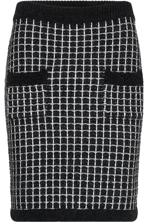 Karl Lagerfeld Boucle Knit Skirt Designers Short Black