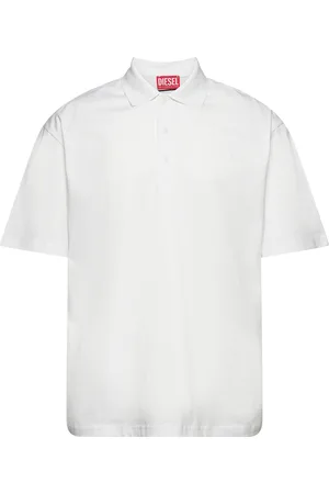 Diesel T-Vort-Megoval-D Polo Shirt Tops Polos Short-sleeved White