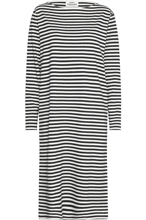 Mads Norgaard Soft Single Stripe Silas Dress Knælang Kjole Black