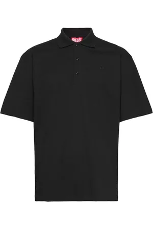Diesel T-Vort-Megoval-D Polo Shirt Tops Polos Short-sleeved Black