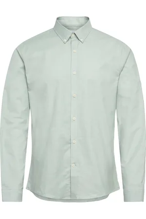 Lindbergh Yarn Dyed Oxford Superflex Shirt Tops Shirts Casual Green