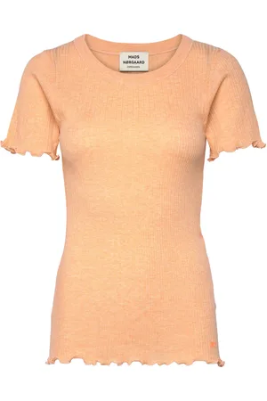 Mads Norgaard Pointella Trixy Tee Tops T-shirts & Tops Short-sleeved Orange