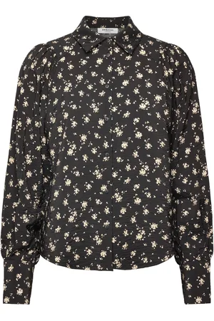 MSCH Mschnathasia Ladonna Shirt Aop Tops Shirts Long-sleeved Black