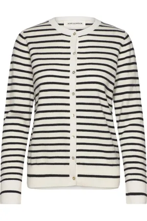 Sofie Schnoor Cissesw Stripe Cardigan Tops Knitwear Cardigans Cream