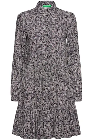 Benetton Dress Kort Kjole Grey