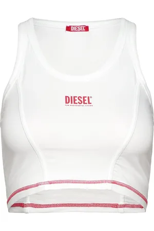 Diesel Uftk-Alinka Tank Lingerie Bras & Tops Soft Bras Tank Top Bras White