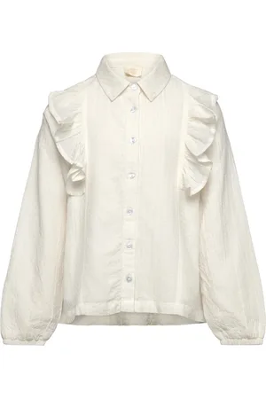 Creamie Blouse Ls Viscose Tops Blouses & Tunics Cream