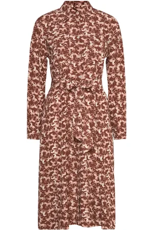 Benetton Dress Knælang Kjole Brown