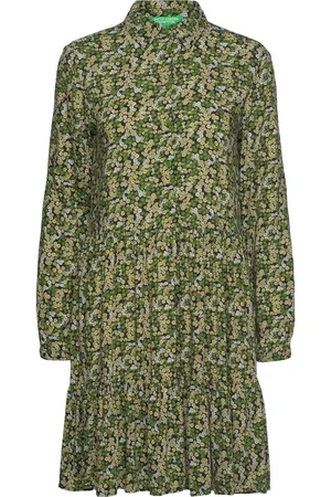 Benetton Dress Kort Kjole Khaki Green