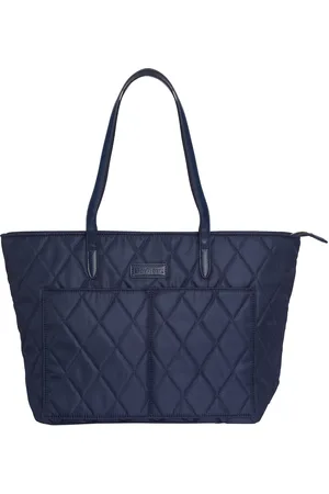 Barbour Quilt Tote Bag Designers Shoppers Navy
