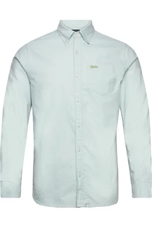 Superdry Cotton L/S Oxford Shirt Tops Shirts Casual Green