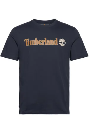 Timberland Linear Logo Short Sleeve Tee Designers T-Kortærmet Skjorte Blue