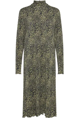 Mads Norgaard Luno Halto Dress Aop Knælang Kjole Khaki Green