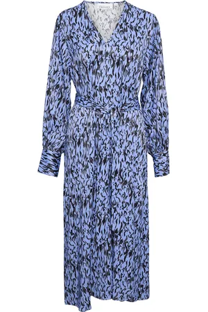 Karen by Simonsen Nikolekb Long Dress Knælang Kjole Blue