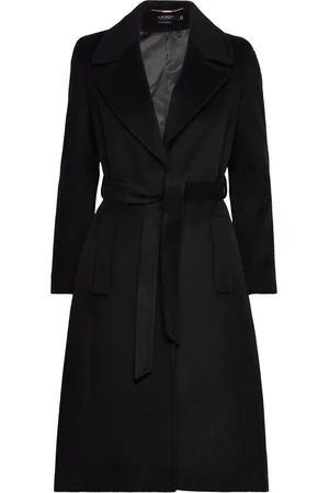 Ralph Lauren Wrap Wool-Lined-Coat Outerwear Coats Winter Coats Black