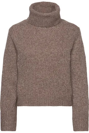 Ralph Lauren Wool-Cashmere Turtleneck Sweater Tops Knitwear Turtleneck Brown