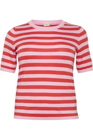 Kaffe Kcmalia Wide Stripe Knit Tops Knitwear Jumpers Red