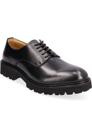 S.T. VALENTIN Lightweight Derby - Grained Leather Shoes Business Laced Shoes Black