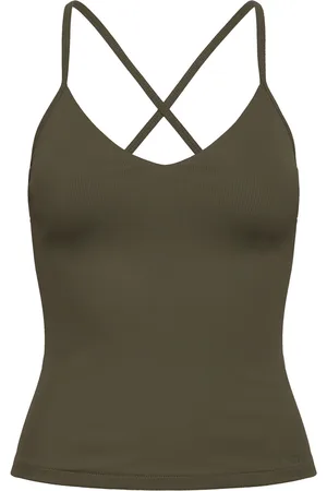 Björn Borg Studio Rib Strap Tank Sport T-shirts & Tops Sleeveless Khaki Green