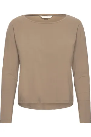 Rethinkit Vigga Tee Loose Shirt Tops T-shirts & Tops Long-sleeved Brown