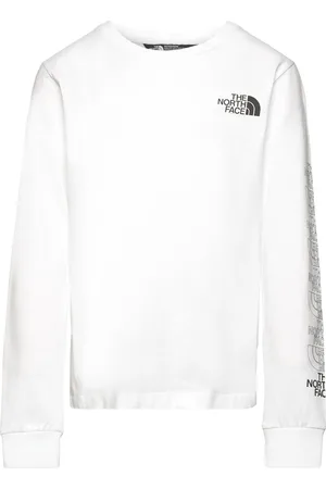 The North Face B New L/S Graphic Tee Sport T-shirts Long-sleeved T-Skjorte White