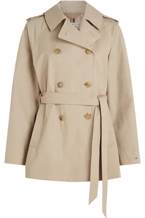 Tommy Hilfiger Cotton Short Trench Trenchcoat Frakke Beige