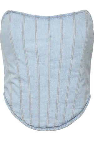 H2OFagerholt Aljinz Corsage Tops Crop Tops Sleeveless Crop Tops Blue