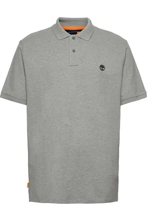 Timberland Millers River Pique Short Sleeve Polo Medium Grey Heather Designers Polos Short-sleeved Grey